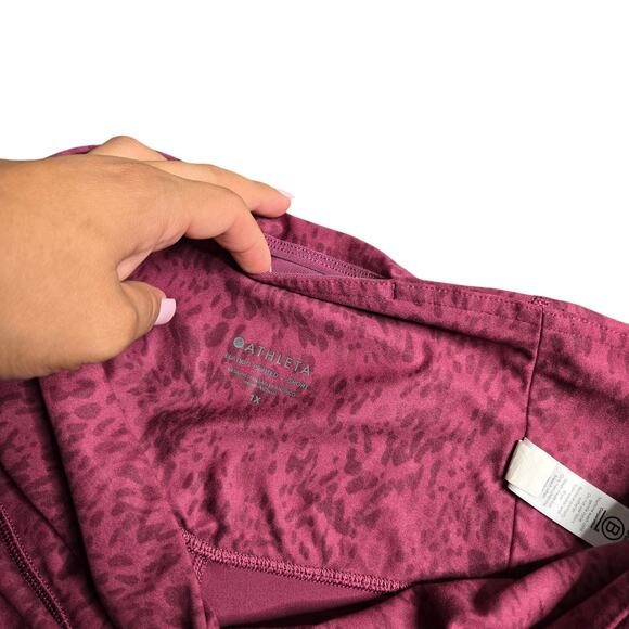 Athleta Elation Leopard Print Pink 7" Biker Short Size: 1X - Picture 4 of 5